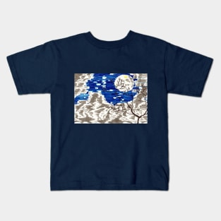 Clouded Winter Night Sky Kids T-Shirt